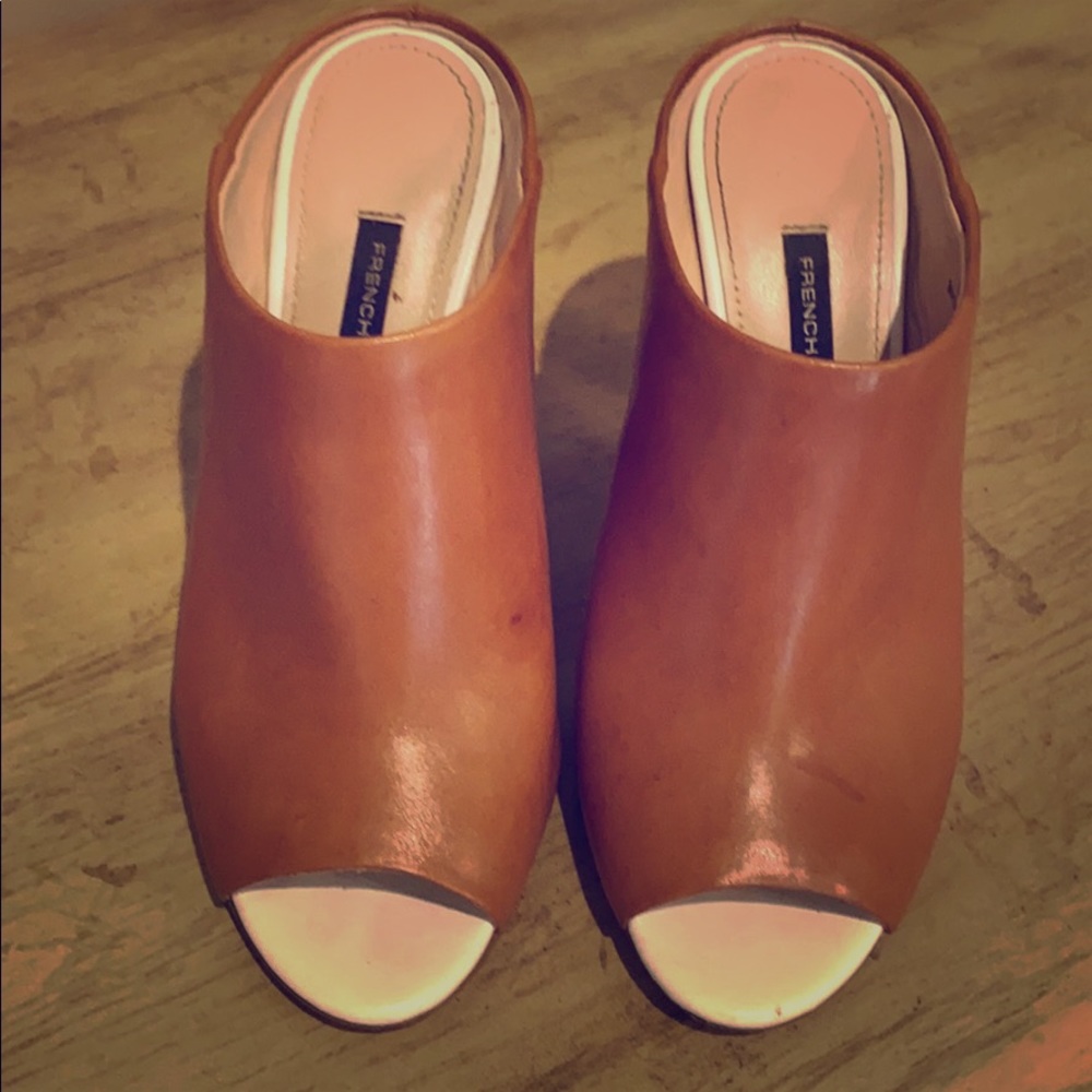 French Connection Mules peep toe